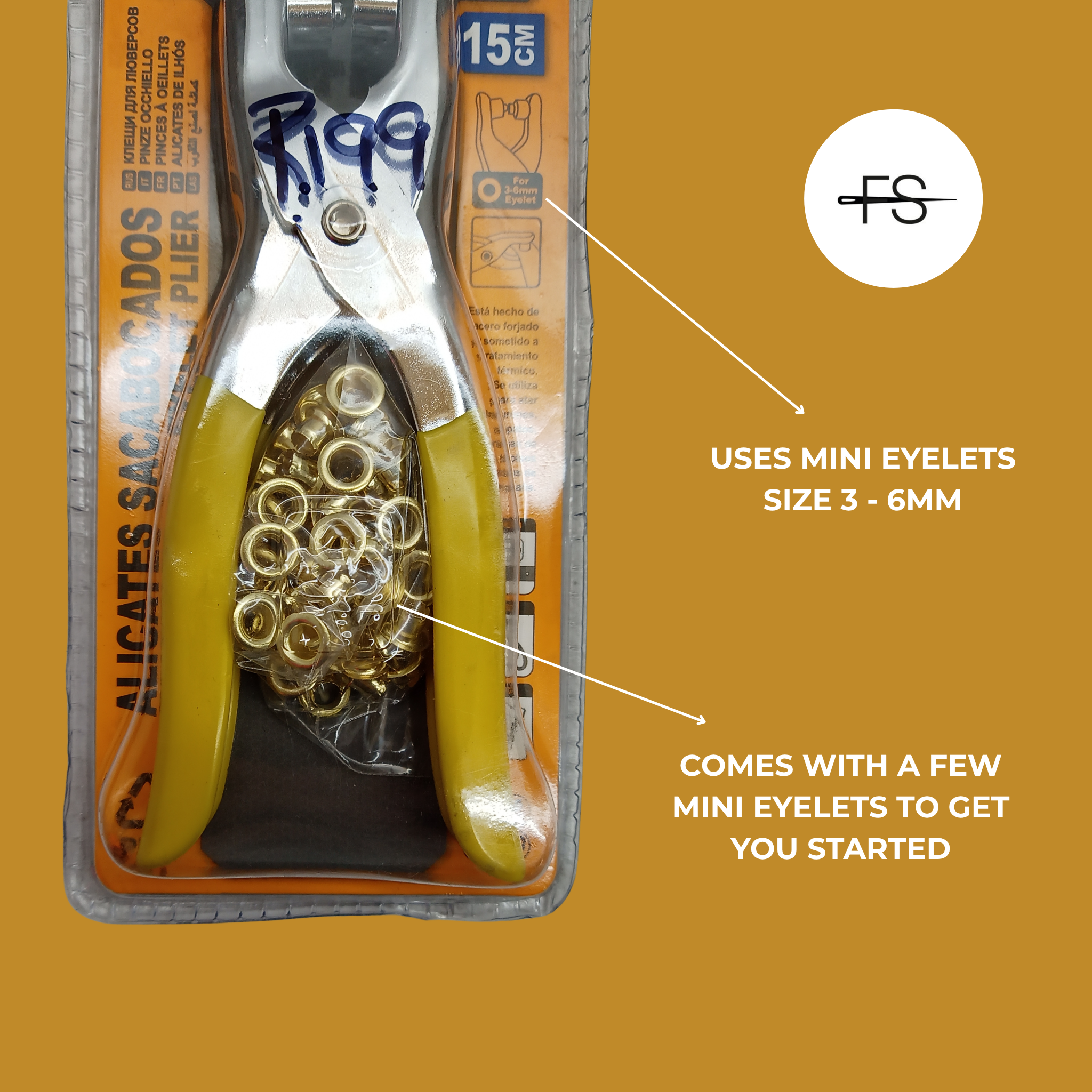 Mini eyelets pliers