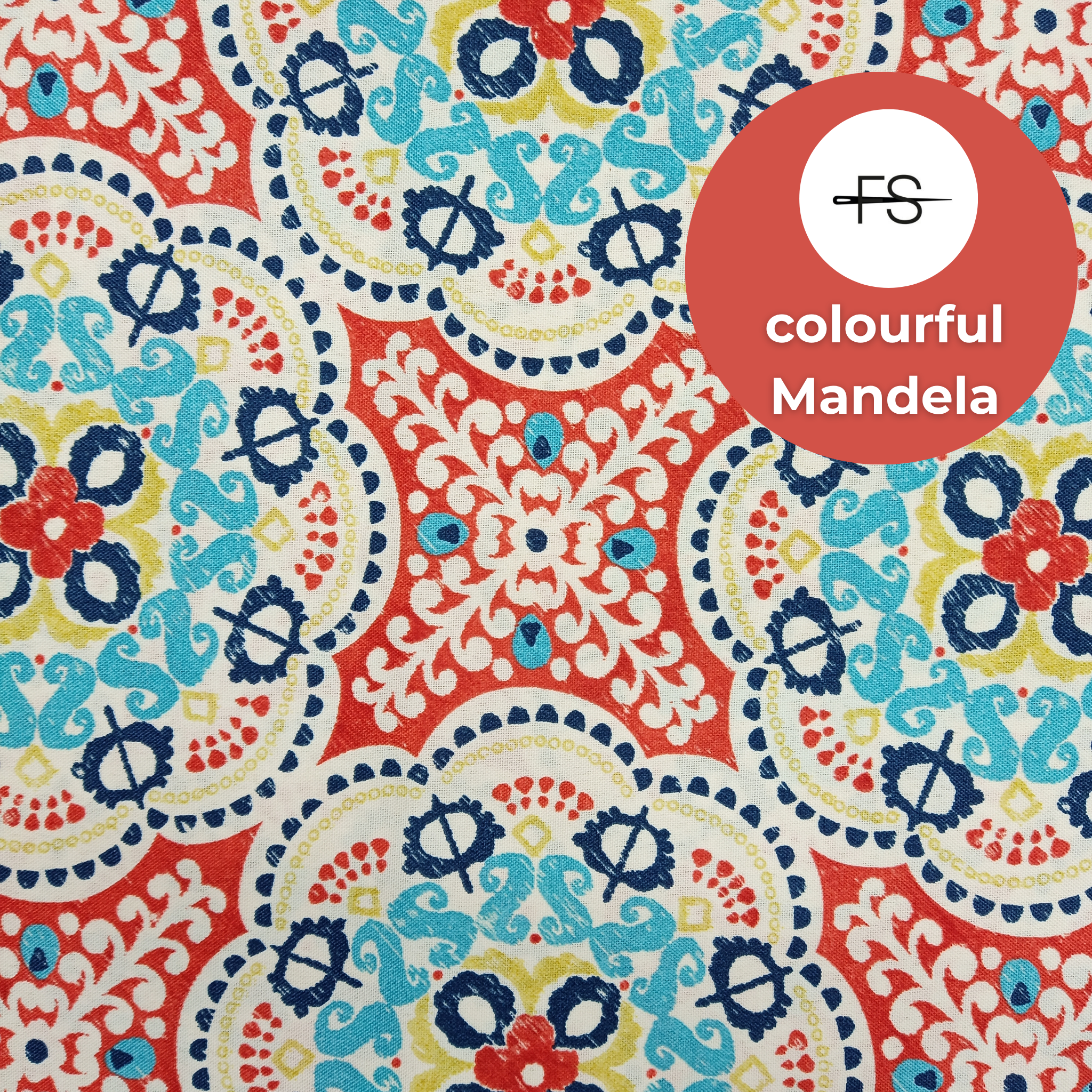 Fabric Tablecloth : Colourful Mandela