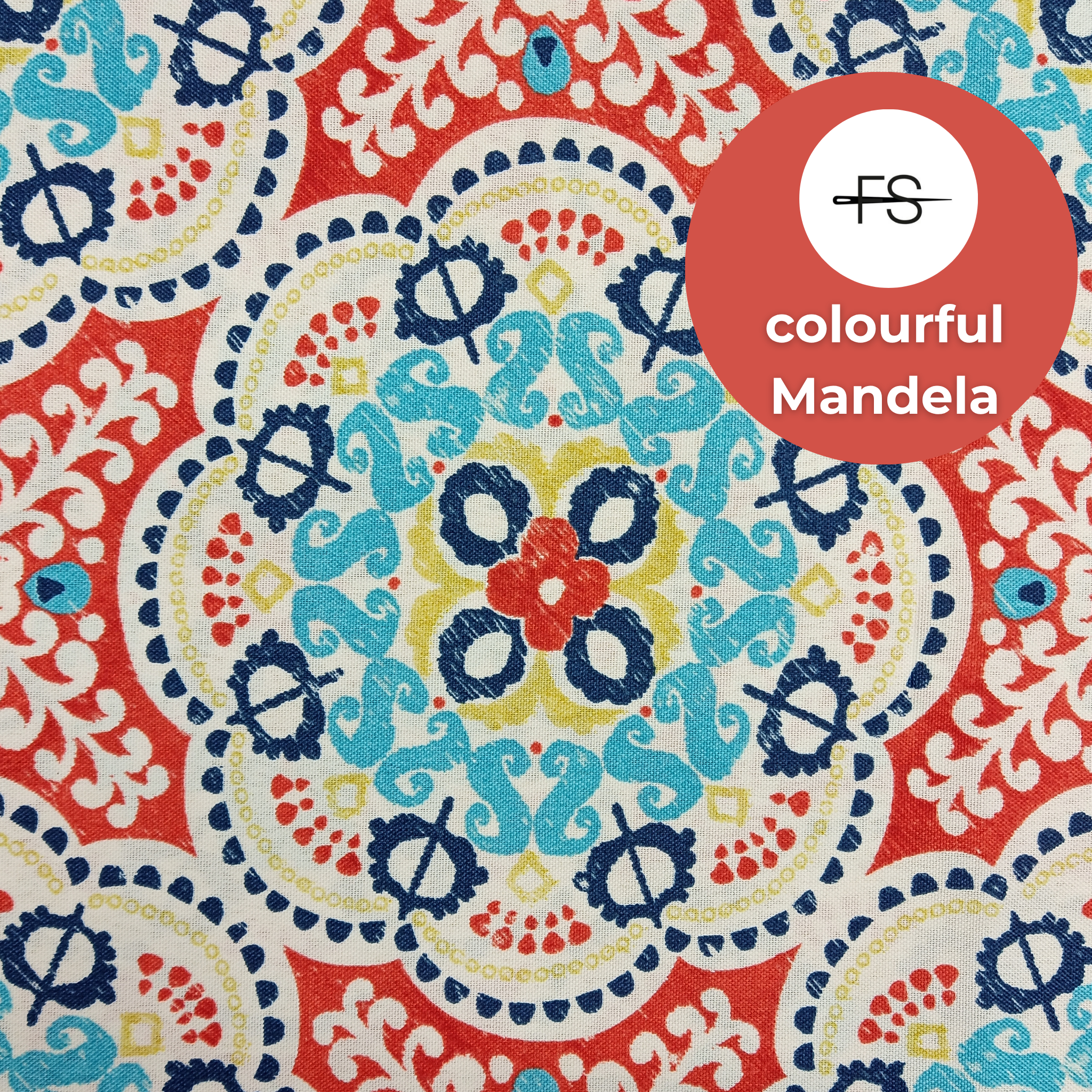 Fabric Tablecloth : Colourful Mandela