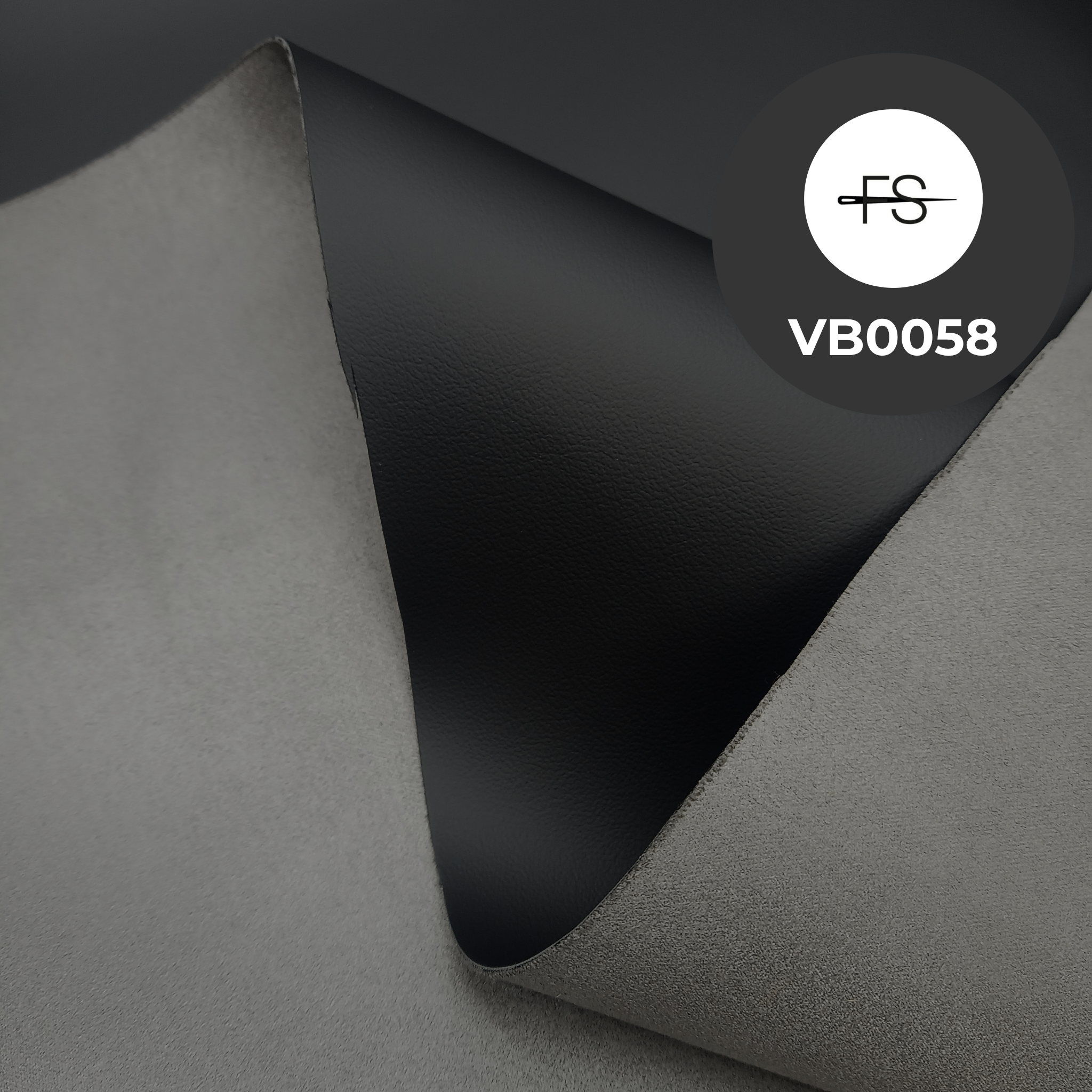 Black high-quality vinyl with a grey durable backing from FS Upholstery
