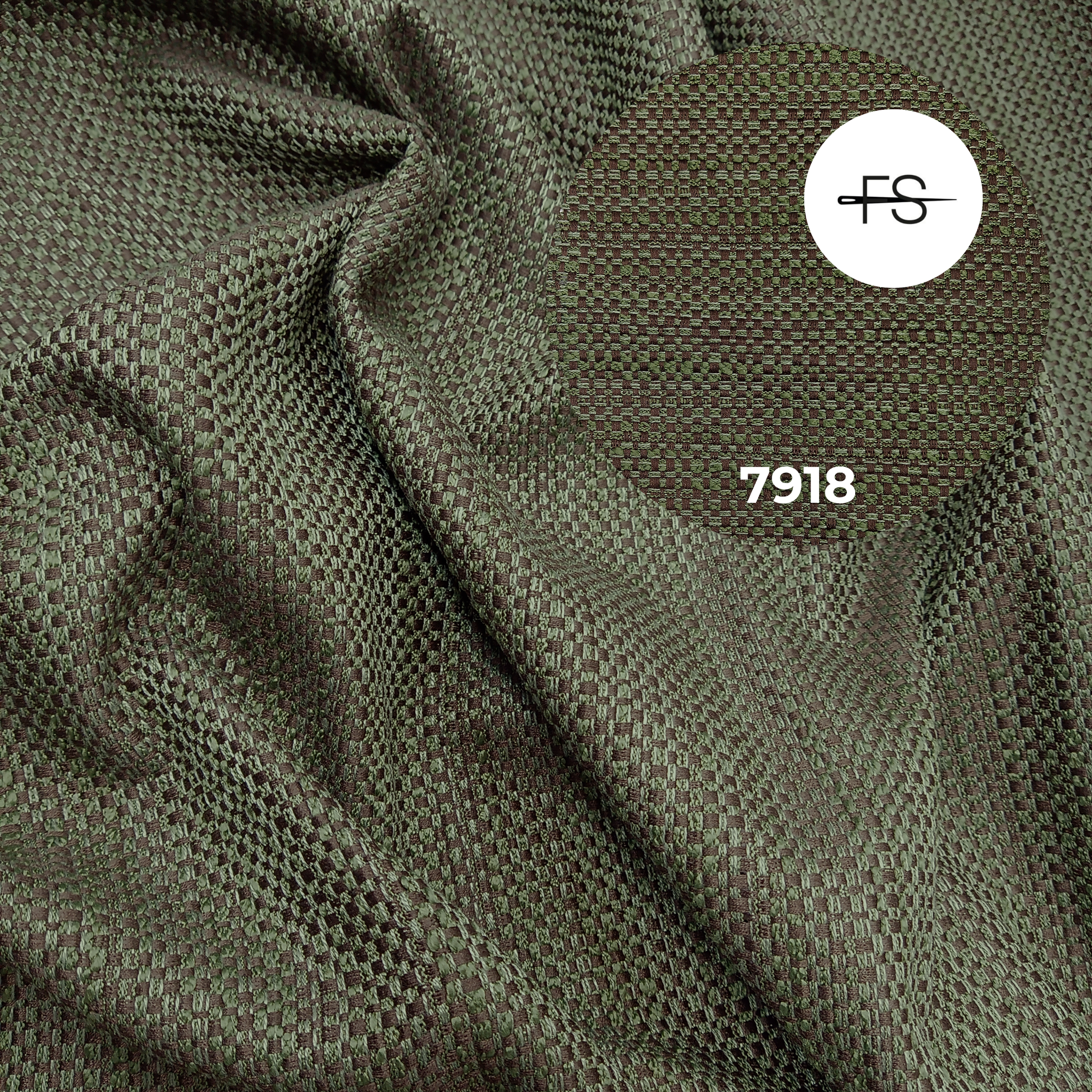 Upholstery fabric: Dark brown/green
