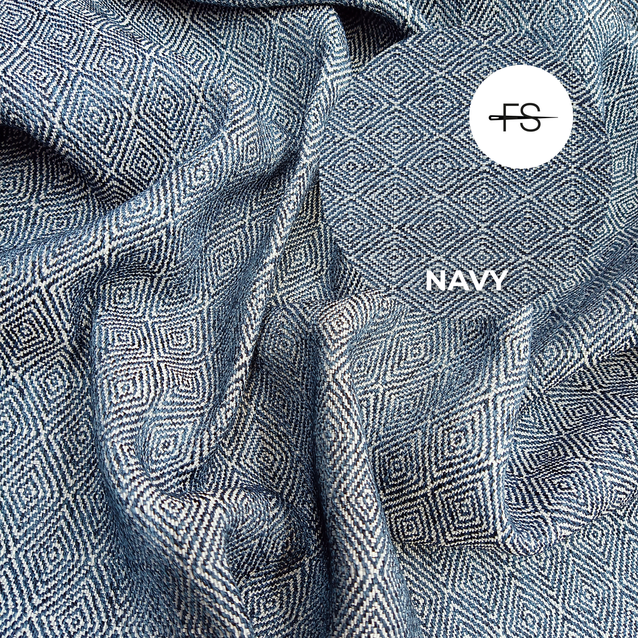 Upholstery fabric: Dempsey Navy blue