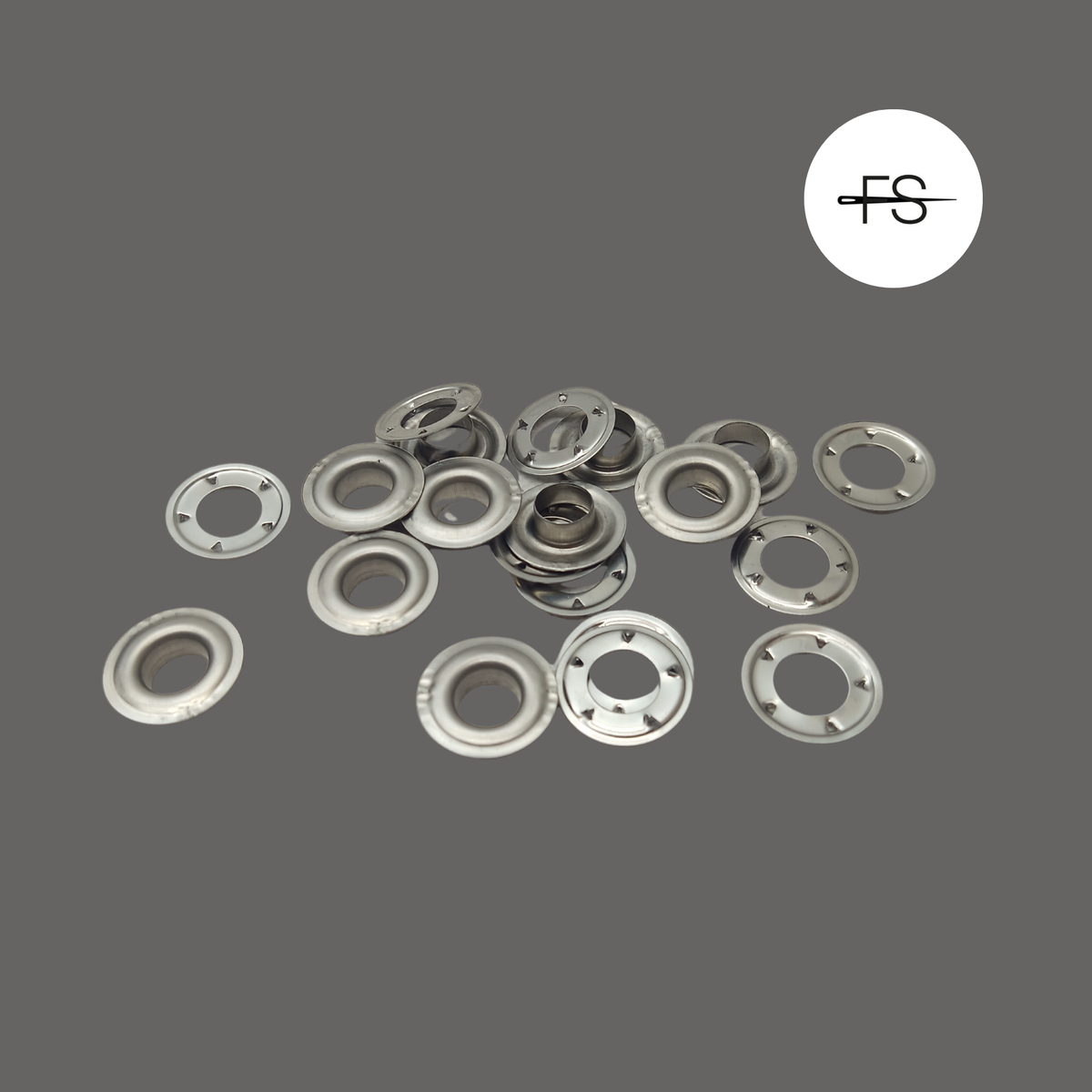 Silver eyelets