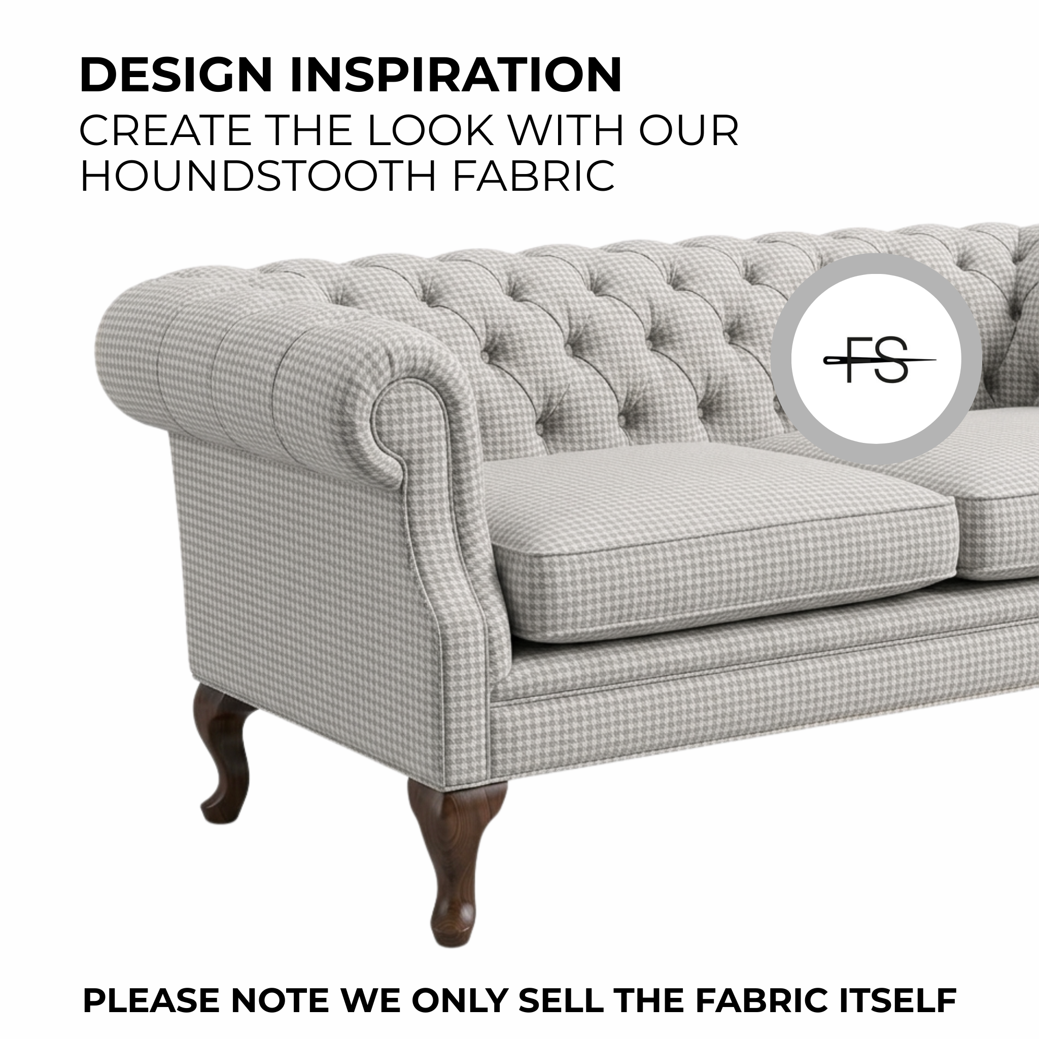 Upholstery fabric: Grey Houndstooth