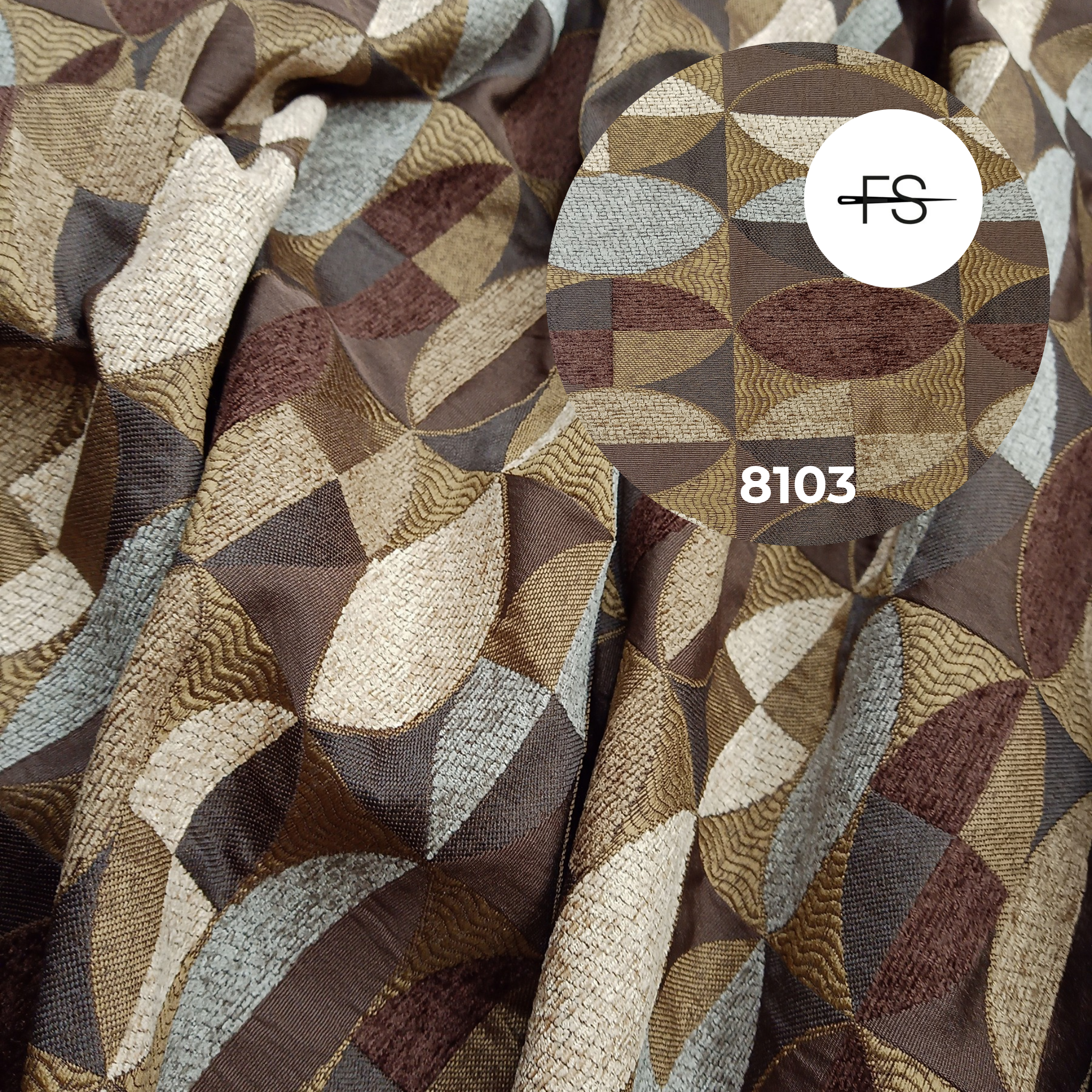 Upholstery fabric: Hilda Brown pattern