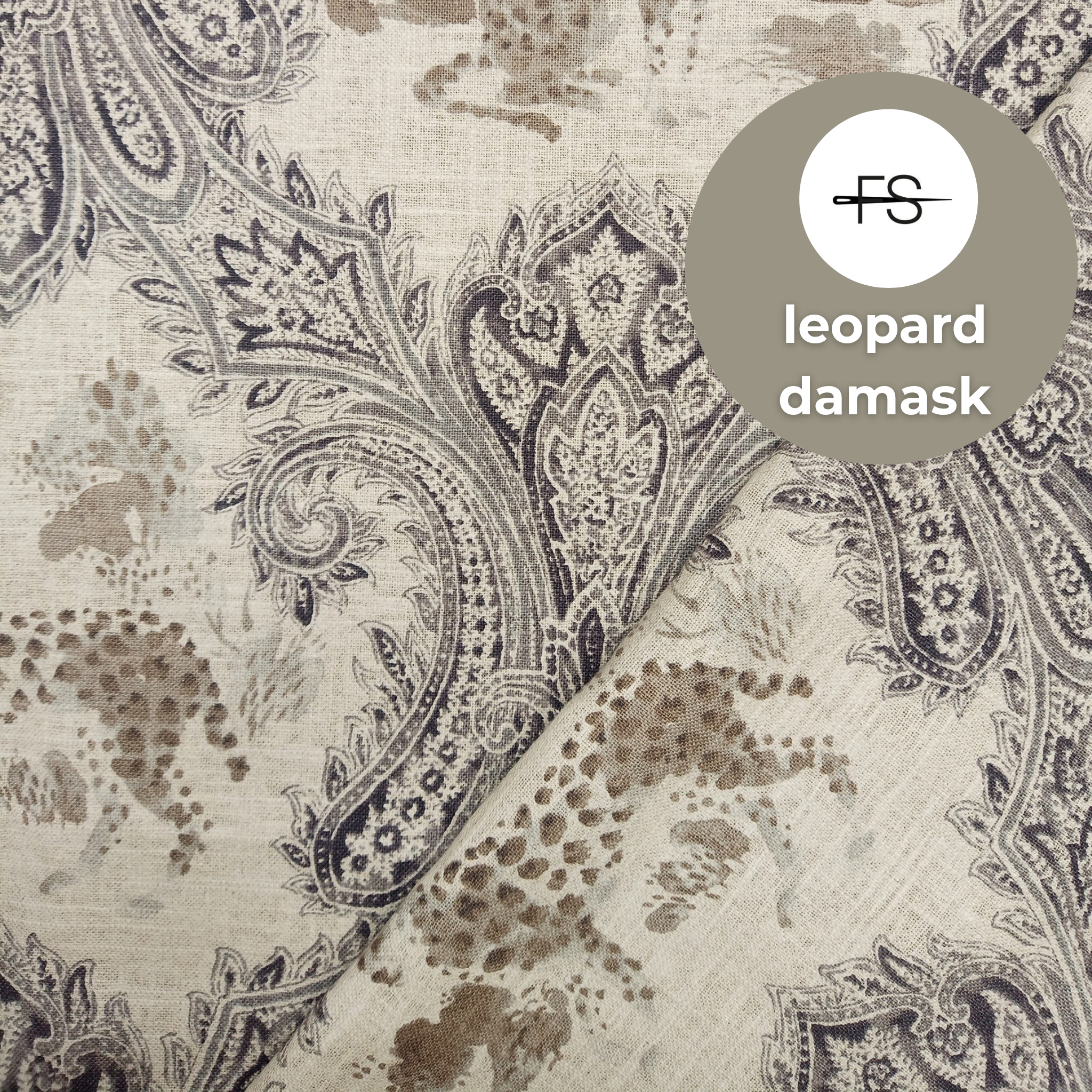 Fabric Tablecloth : Leopard Damask