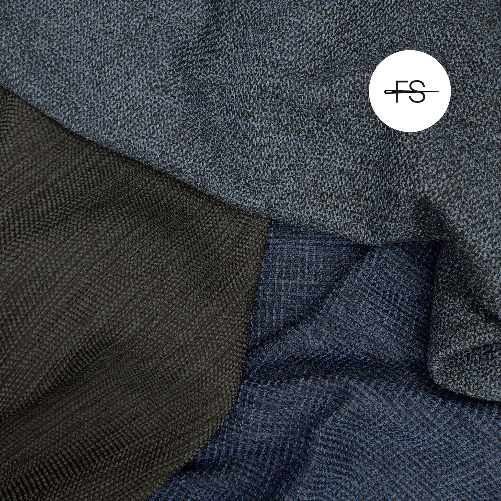 Upholstery fabric: Woven Black and Blue
