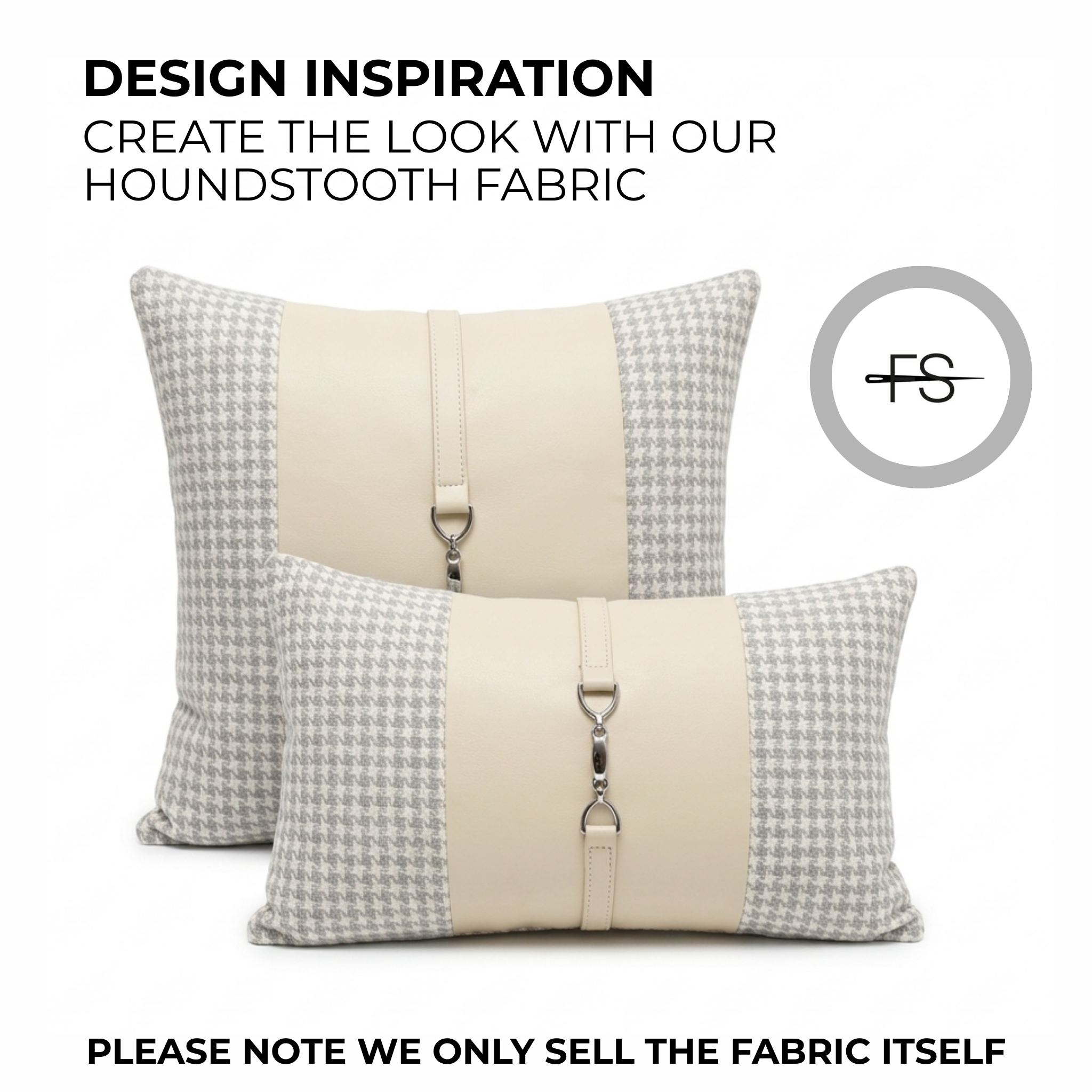 Upholstery fabric: Grey Houndstooth