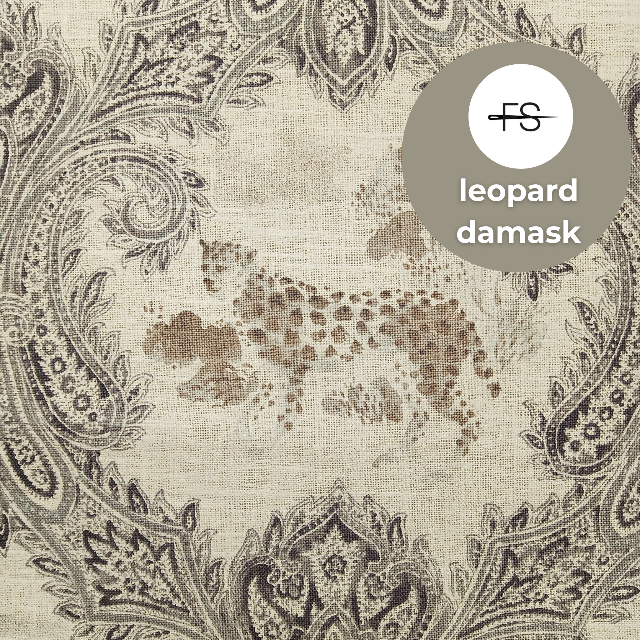 Fabric Tablecloth : Leopard Damask