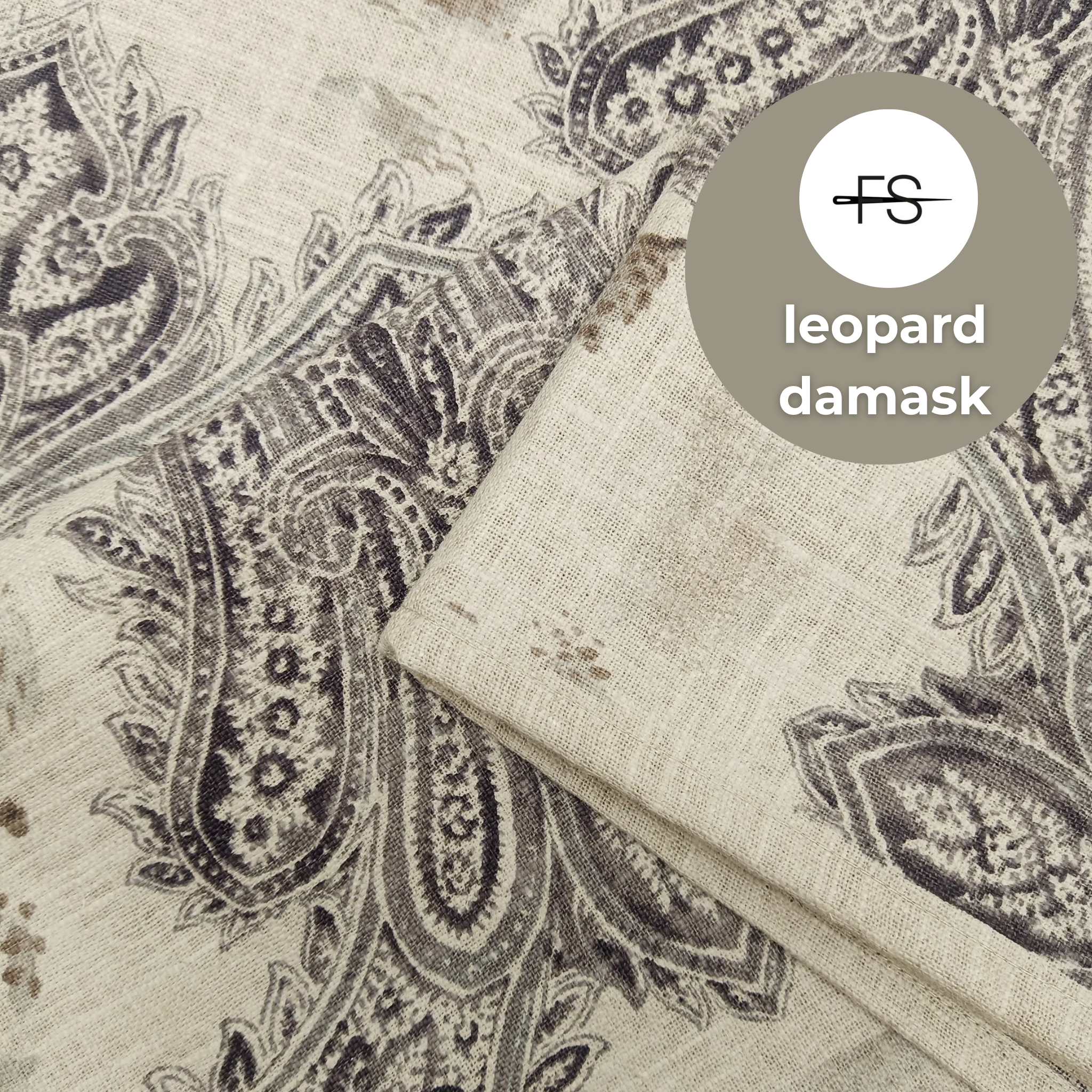 Fabric Tablecloth : Leopard Damask