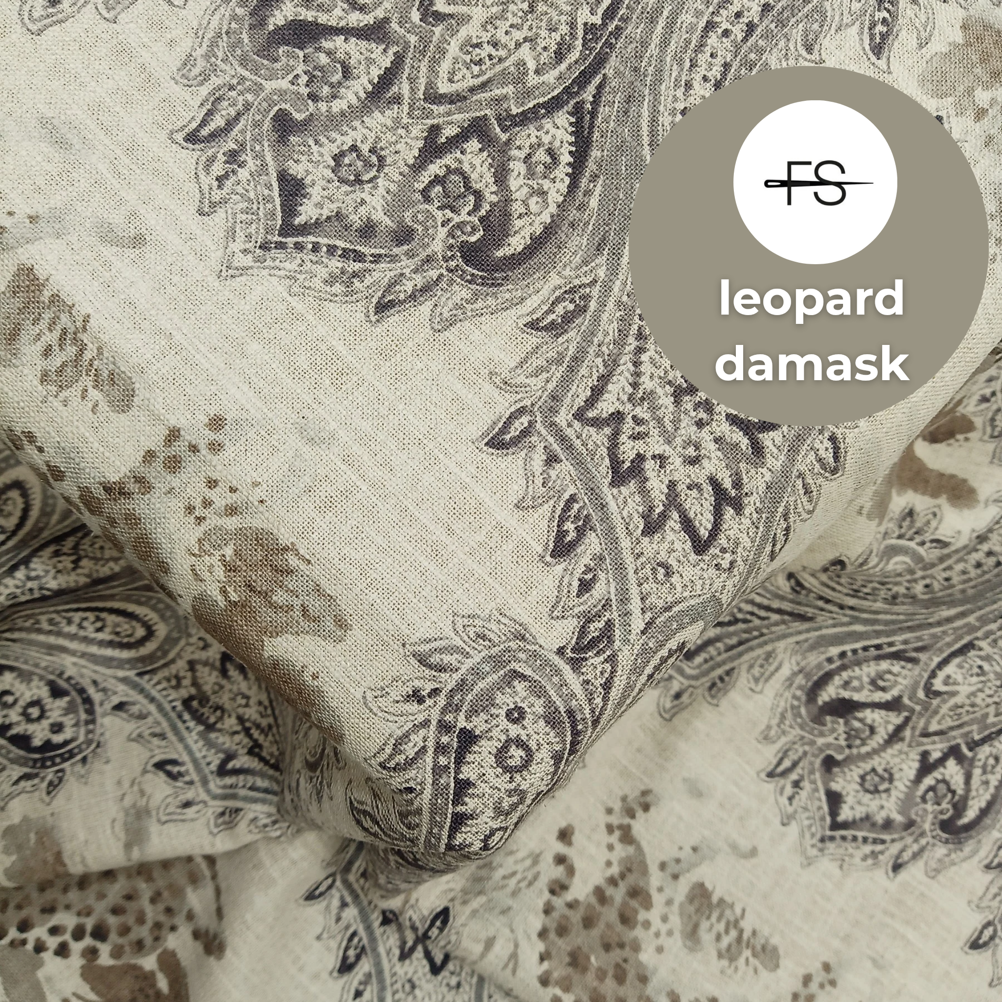 Fabric Tablecloth : Leopard Damask