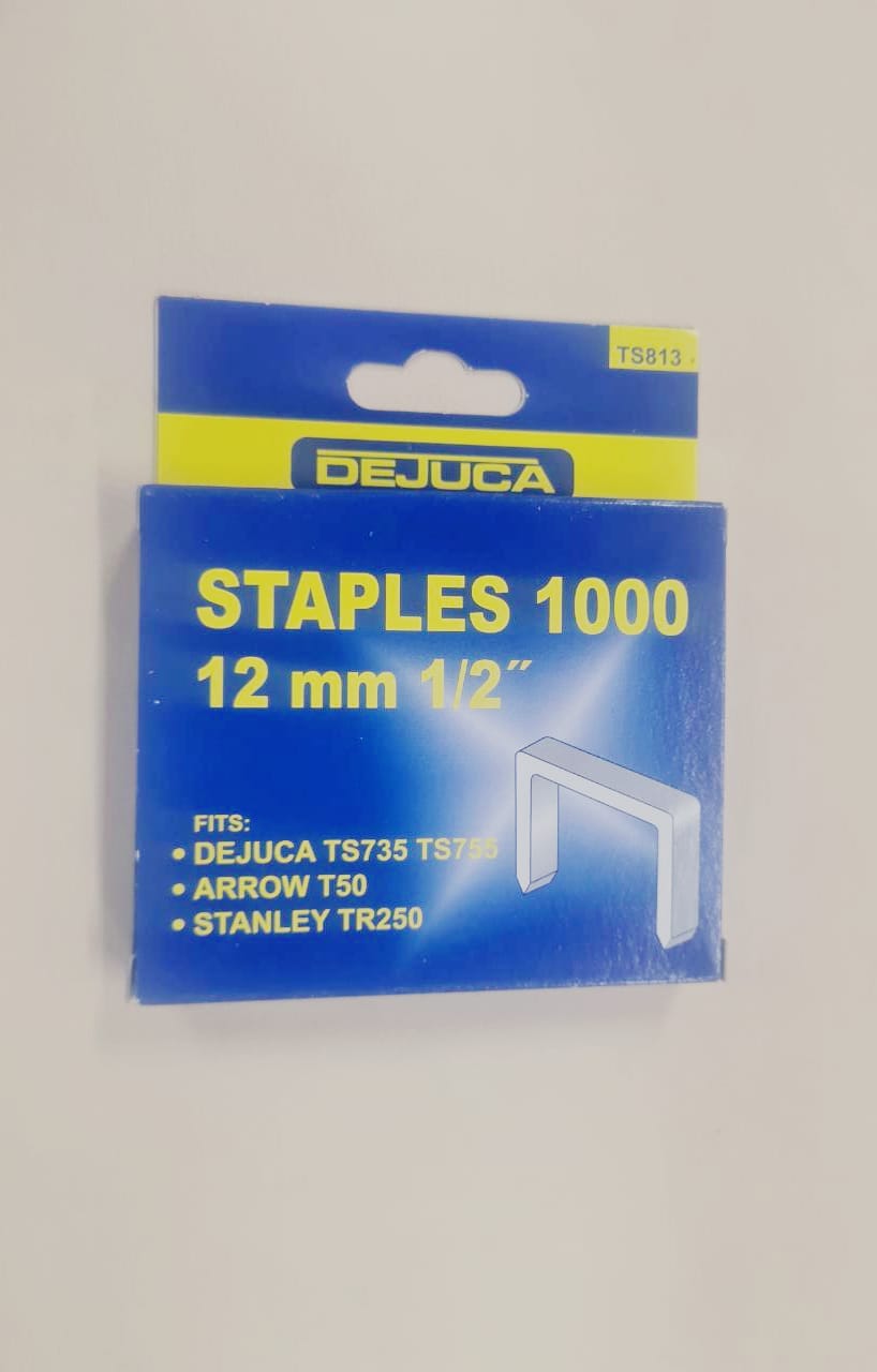 Staples 1000  12mm 1/2" DeJuca TS813 (1000pcs)
